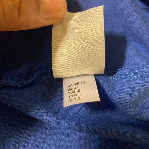 Ann Taylor LOFT Royal Blue Relaxed Muscle Tee Cinched Shoulder Cotton Size Small - Picture 9 of 10